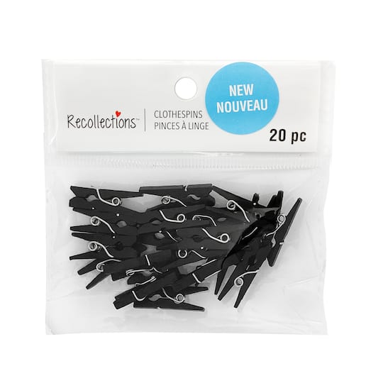 Mini Black Clothespins by Recollections™